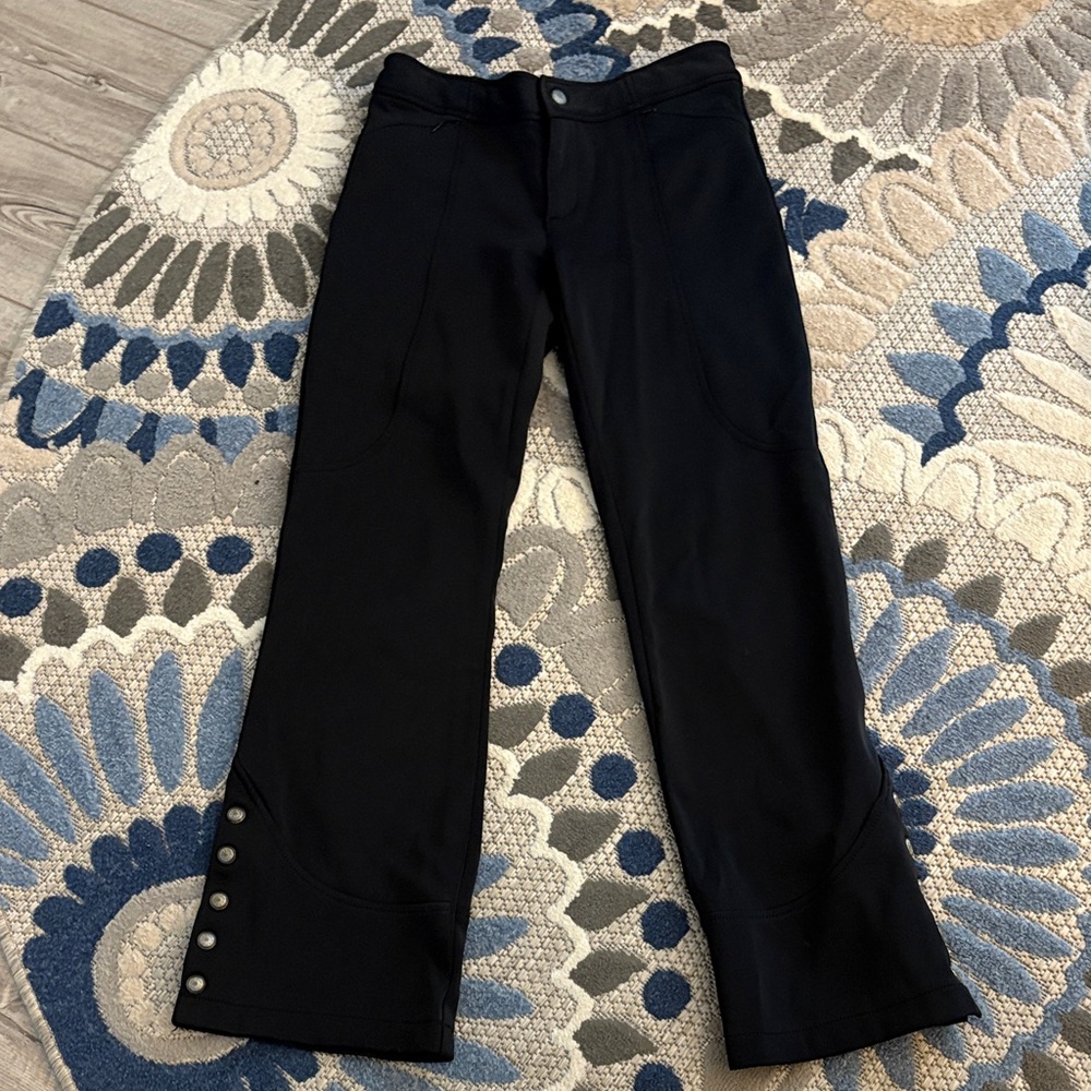 Athleta Black Flare Pants with Button Detail snow pants